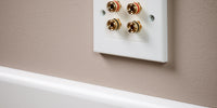 Speaker Faceplate/Wall Outlet - Red & Black, Gold Plated Binding Post Connectors - Accepts Banana Plugs & Speaker Cable (2 x Speaker Faceplate (4 Terminals))