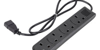 1m IEC C14 Plug to 4 Gang Mains Power UK Socket
