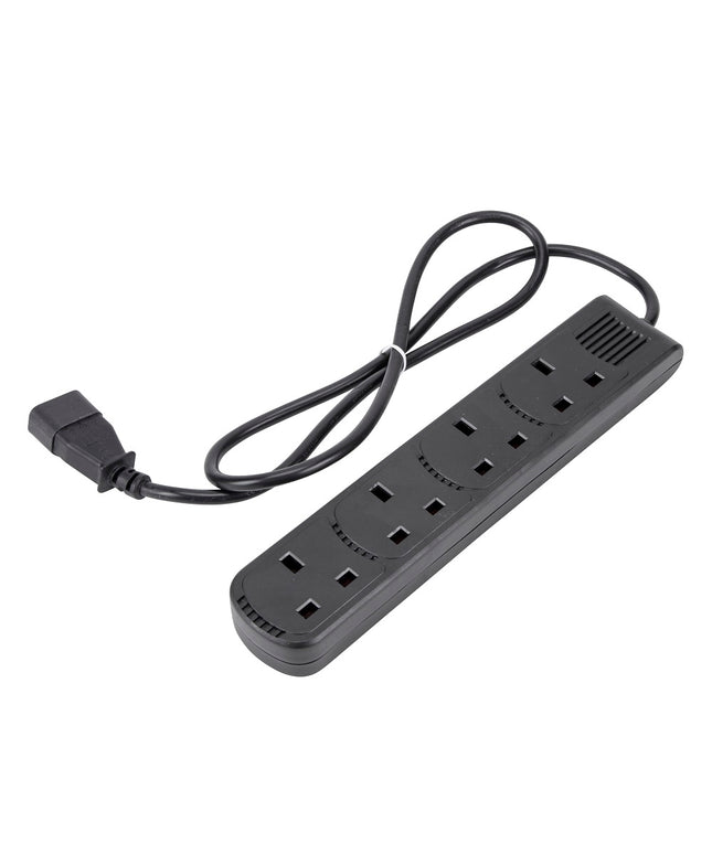 1m IEC C14 Plug to 4 Gang Mains Power UK Socket