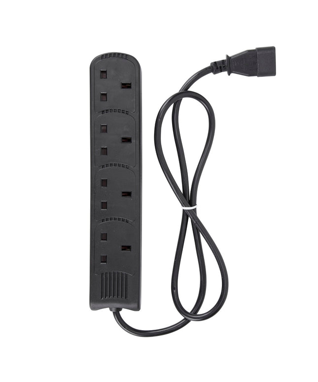 1m IEC C14 Plug to 4 Gang Mains Power UK Socket