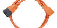 1m Orange IEC Power Extension Cable IEC Kettle Male to Female UPS Lead C13 - C14 Mains 240V