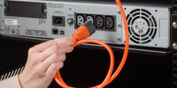 1m Orange IEC Power Extension Cable IEC Kettle Male to Female UPS Lead C13 - C14 Mains 240V