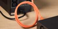 1m Orange IEC Power Extension Cable IEC Kettle Male to Female UPS Lead C13 - C14 Mains 240V