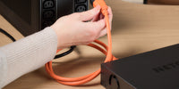 1m Orange IEC Power Extension Cable IEC Kettle Male to Female UPS Lead C13 - C14 Mains 240V
