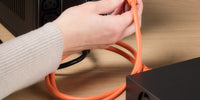 1m Orange IEC Power Extension Cable IEC Kettle Male to Female UPS Lead C13 - C14 Mains 240V