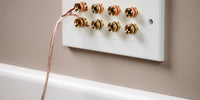 Speaker Faceplate/Wall Outlet - Red & Black, Gold Plated Binding Post Connectors - Accepts Banana Plugs & Speaker Cable (4 x Speaker Faceplate (8 Terminals))