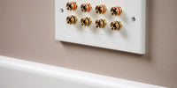 Speaker Faceplate/Wall Outlet - Red & Black, Gold Plated Binding Post Connectors - Accepts Banana Plugs & Speaker Cable (4 x Speaker Faceplate (8 Terminals))
