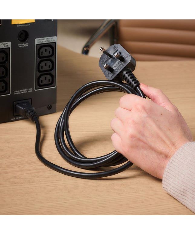 3m UK Kettle Lead Computer Power Cable 3 Pin 240V Plug to IEC Connector C13 6A