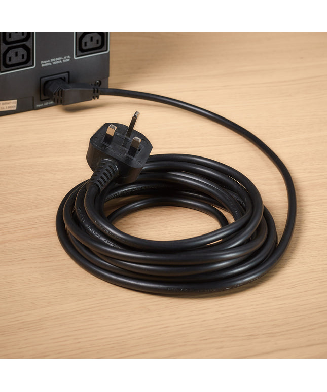 10m UK Right Angled Kettle Lead Computer Power Lead 3 Pin 240V Plug to IEC Connector C13 10A