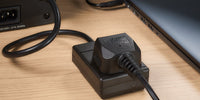 1m IEC C14 Plug to 1 Gang Mains Power UK Socket
