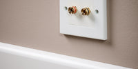 Speaker Faceplate/Wall Outlet - Red & Black, Gold Plated Binding Post Connectors - Accepts Banana Plugs & Speaker Cable (1 x Speaker Faceplate (2 Terminals))