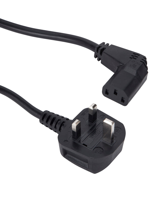 10m UK Right Angled Kettle Lead Computer Power Lead 3 Pin 240V Plug to IEC Connector C13 10A
