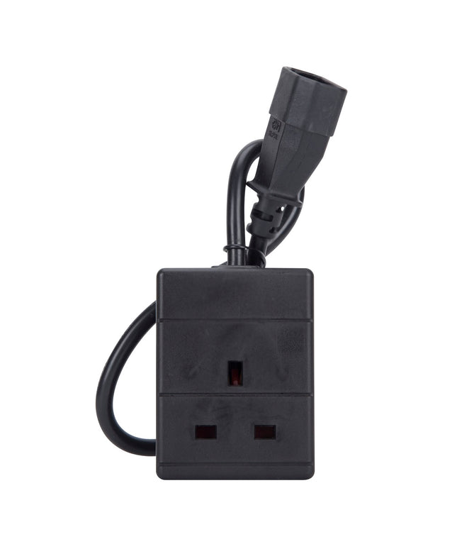 0.5m IEC C14 Plug to 1 Gang Mains Power UK Socket