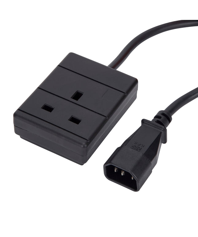 3m IEC C14 Plug to 1 Gang Mains Power UK Socket