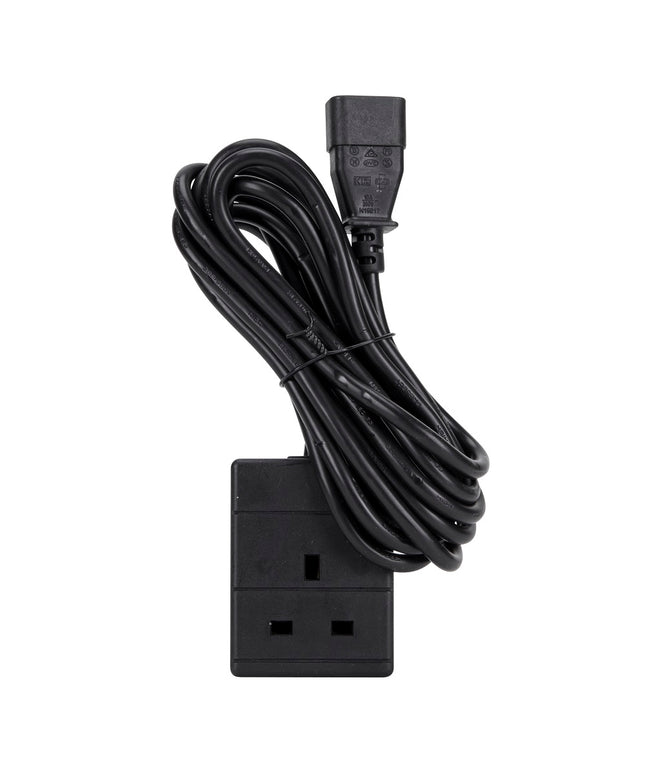 3m IEC C14 Plug to 1 Gang Mains Power UK Socket