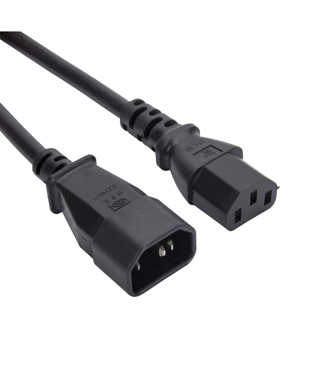 10m IEC Power Extension Cable Kettle Male to Female UPS Lead C13 - C14 Mains 240V 6A