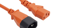 1m Orange IEC Power Extension Cable IEC Kettle Male to Female UPS Lead C13 - C14 Mains 240V