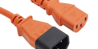 1m Orange IEC Power Extension Cable IEC Kettle Male to Female UPS Lead C13 - C14 Mains 240V