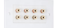 Speaker Faceplate/Wall Outlet - Red & Black, Gold Plated Binding Post Connectors - Accepts Banana Plugs & Speaker Cable (4 x Speaker Faceplate (8 Terminals))